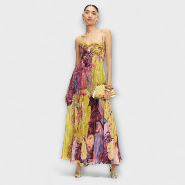 Kiara - Maxi robe avec imprimé Ikat multicolore