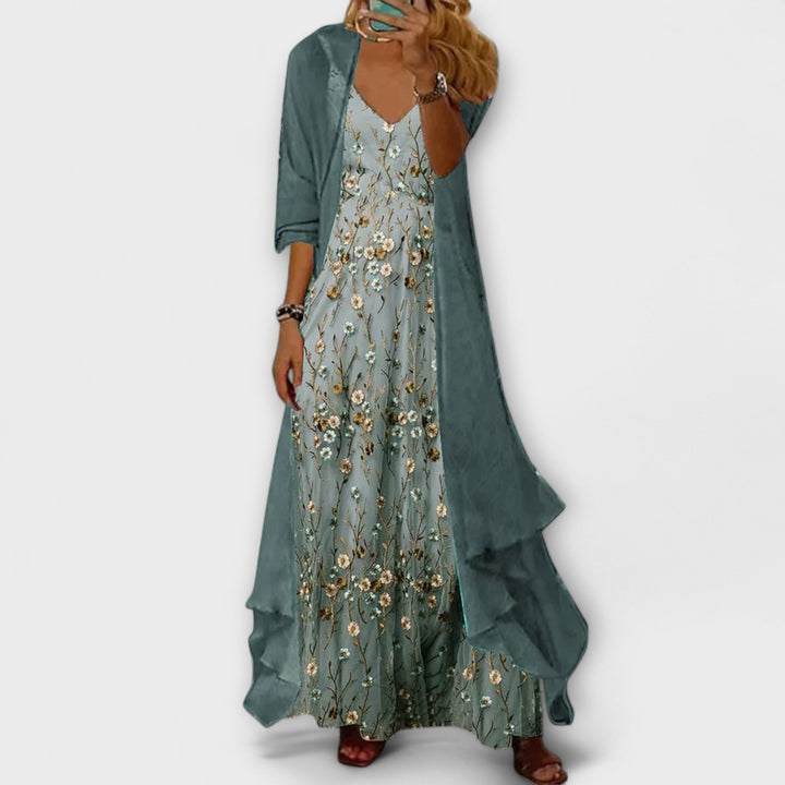 Mara - Robe maxi avec veste (ensemble de 2 pièces)