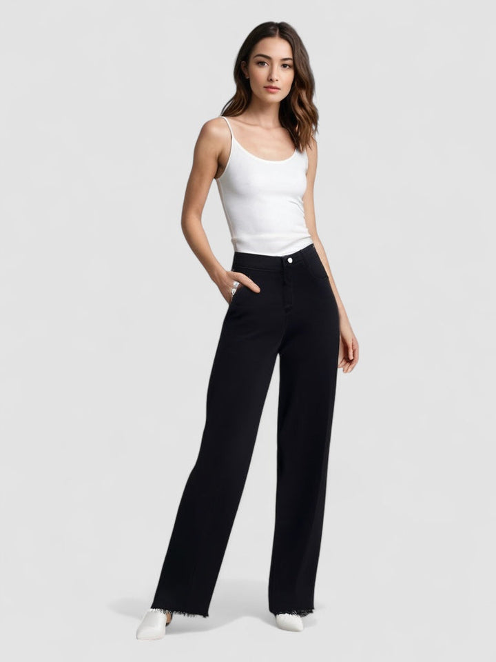 Lunara Paris | Jeans Noirs Élégants avec Finition Brute