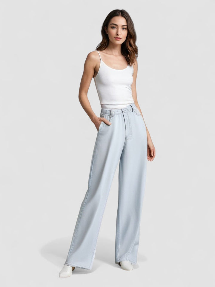 Lunara Paris | Jeans Évasés Bleu Glacier