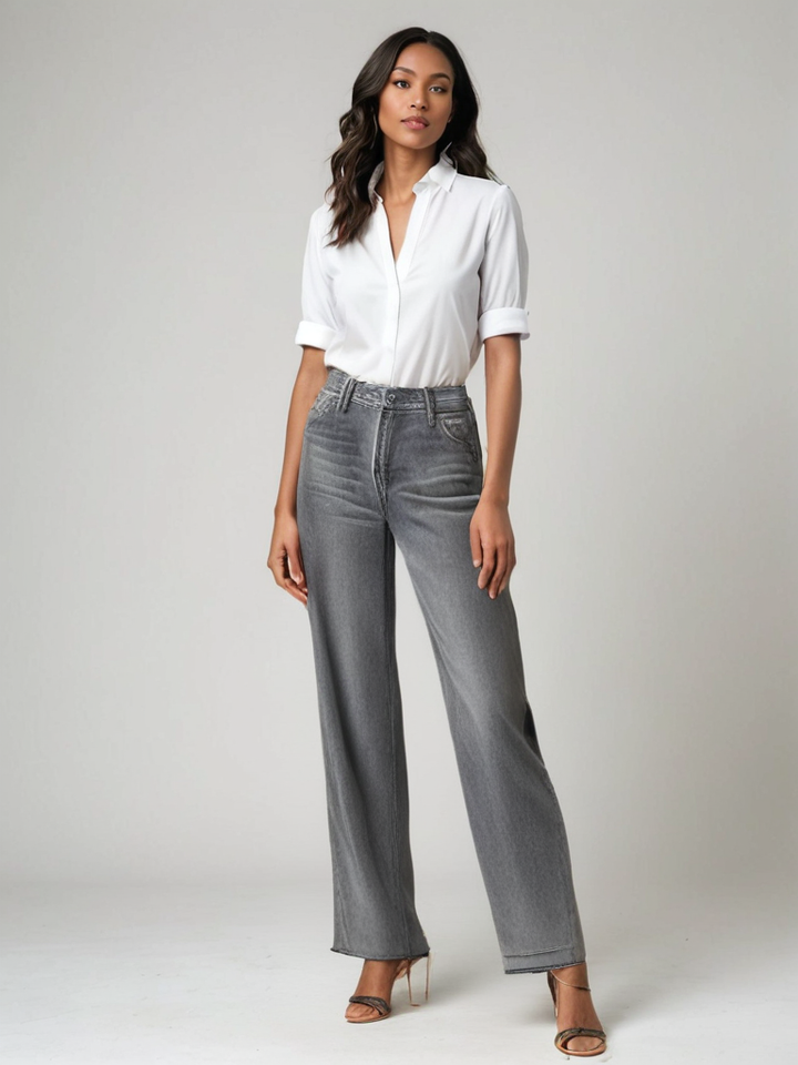 Lunara Paris | Jeans Évasés Grisés