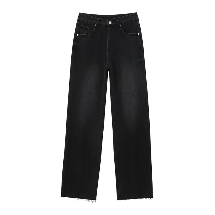 Lunara Paris | Jeans Noirs Élégants avec Finition Brute
