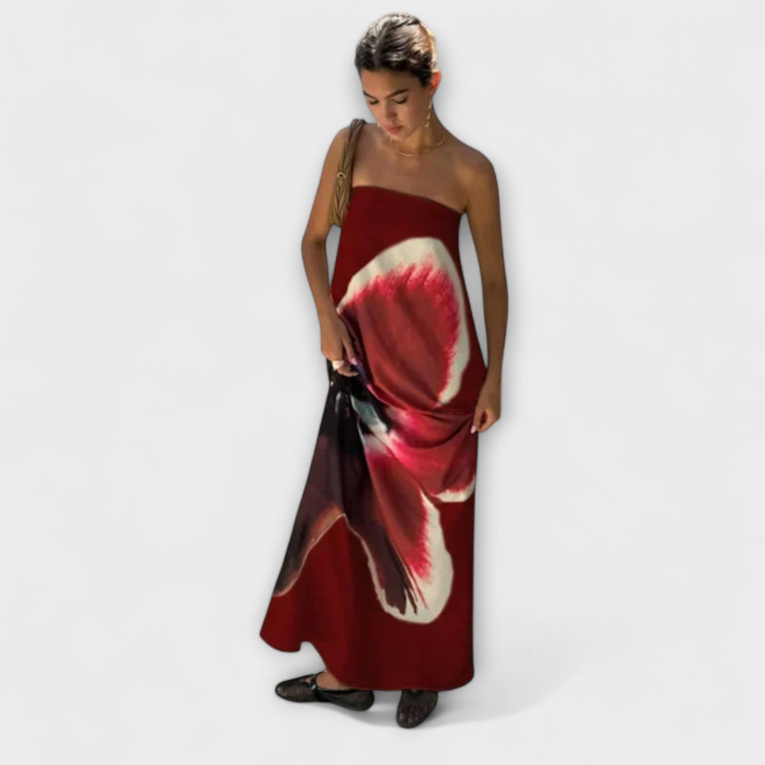 Robe maxi sans manches à épaules dénudées
