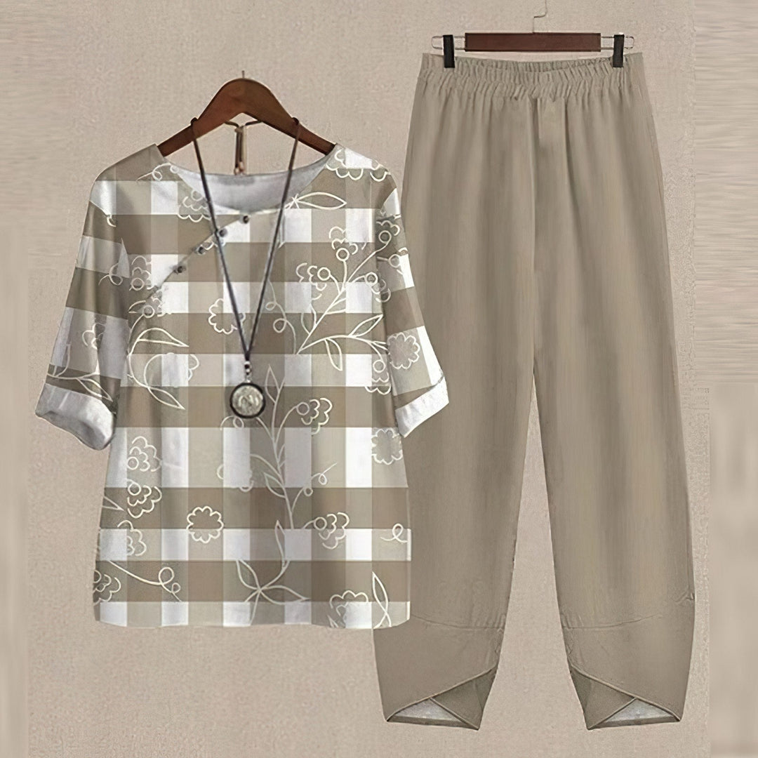 Lilou - Ensemble élégant de chemise et pantalon confortable