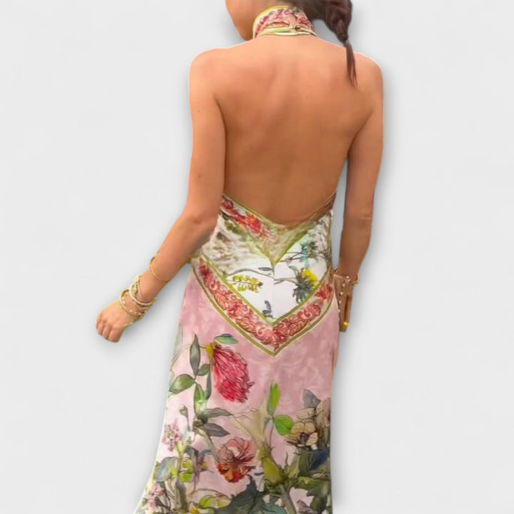 Ayla - Robe maxi sans manches avec imprimé floral