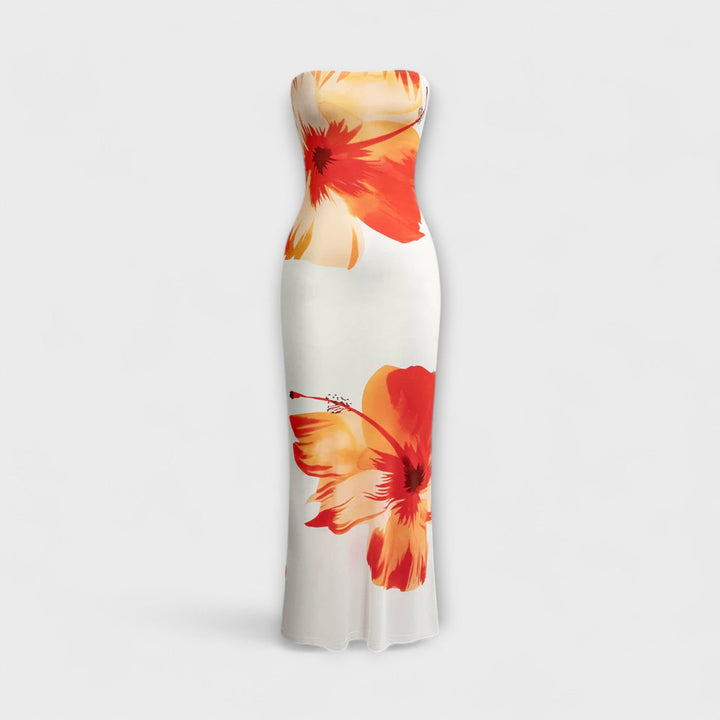Robe maxi sans manches à épaules dénudées